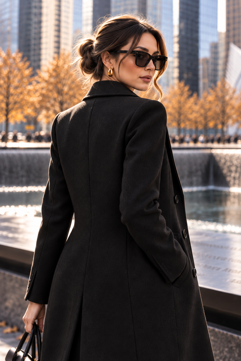 Double-Breasted Lapel Collar Coat for Women