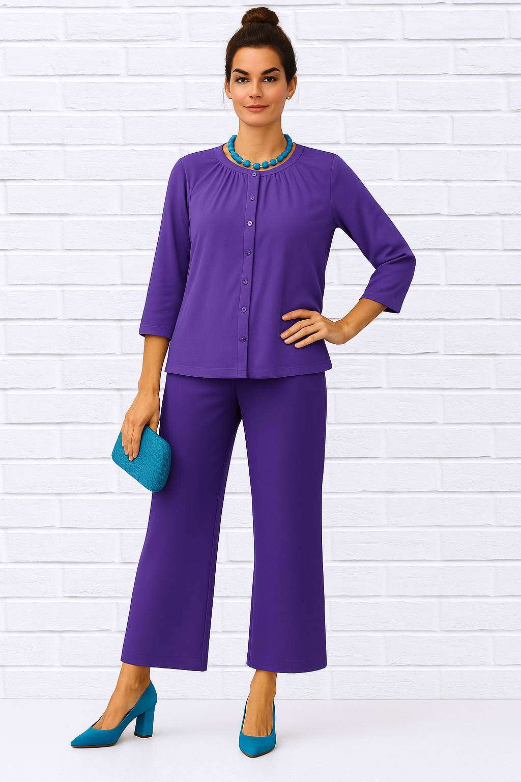 Sibella Reflection Blouse Plain Purple