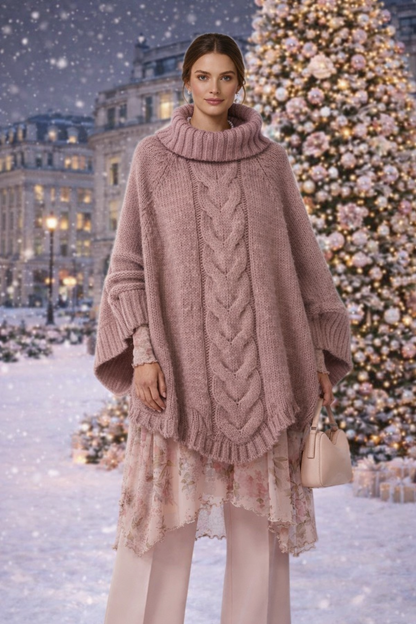 Full Size Cable-Knit Long Sleeve Sweater Plus Size