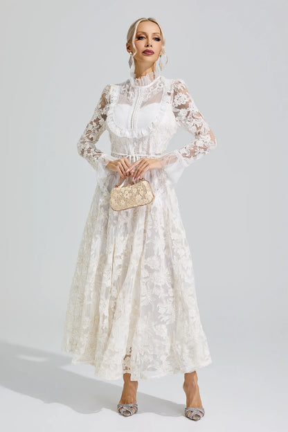 Judith White Lace Maxi Dress