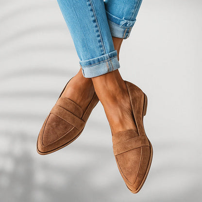 Julia - Women's Suede Pointed-Toe Flats
