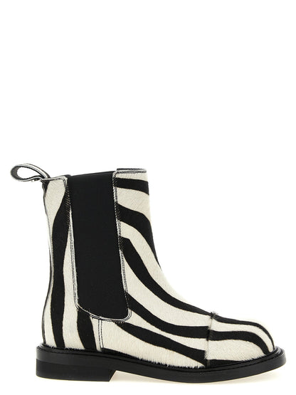 Moschino Zebra Pony Ankle Boots