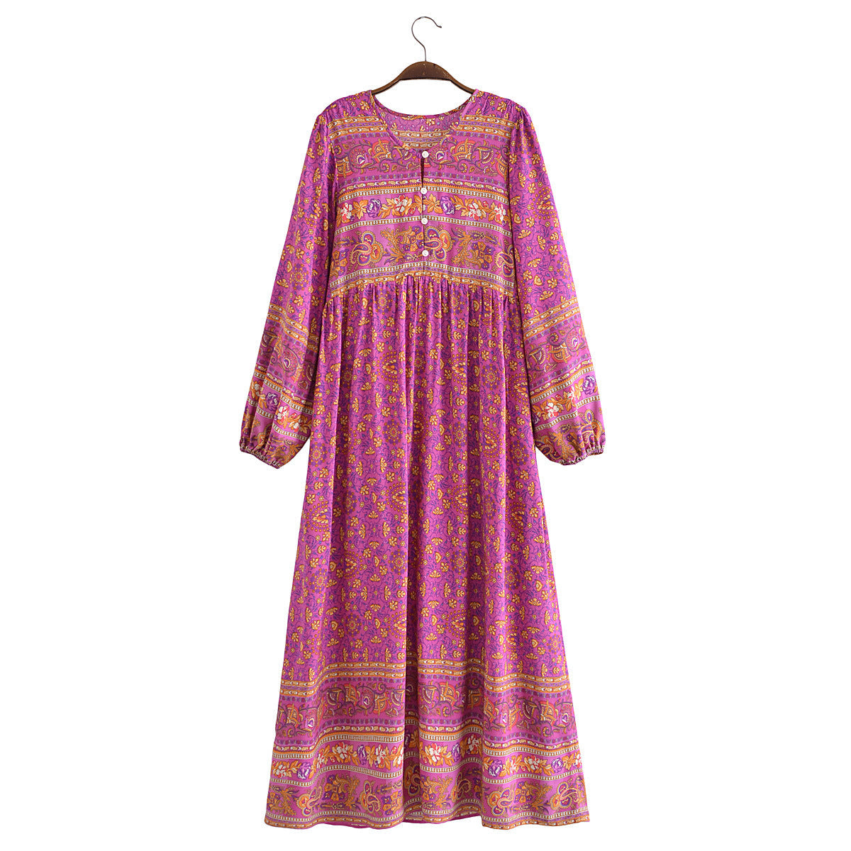 Valencia Printed Maxi Kaftan rose red