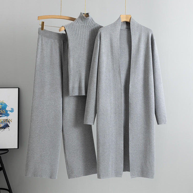 Clidress Tank Top Cardigan Knit Pants 3 Pieces Set