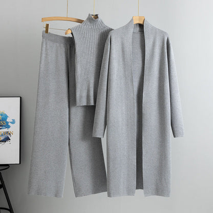 Clidress Tank Top Cardigan Knit Pants 3 Pieces Set