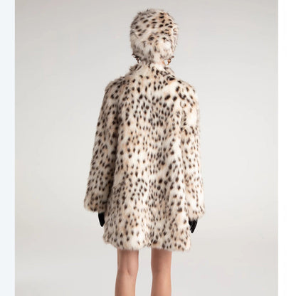 Faux Fur Tigercat Loose Trench Coat