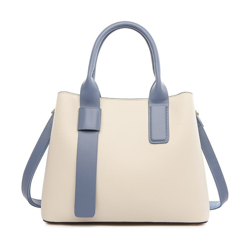Day to Night Large Handbag Shoulder Bag One Size Beige with Blue