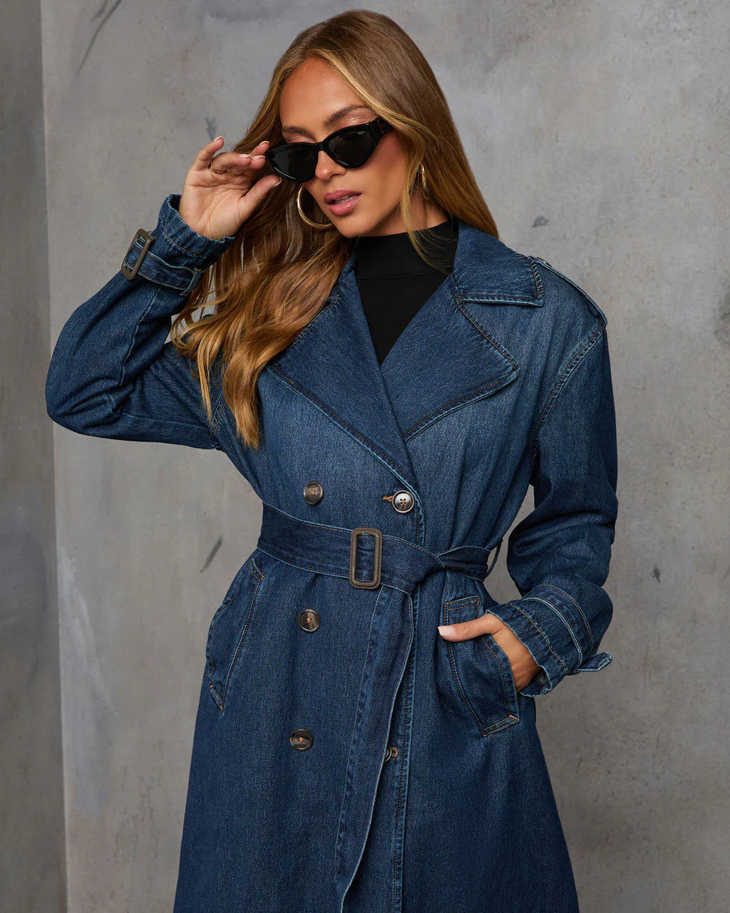Denim Retro Windbreaker Coat