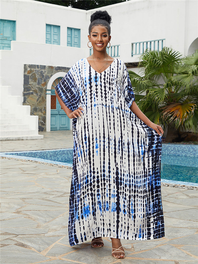 Brenda Day to Night Kaftan One Size White Background Zhang Qing Series