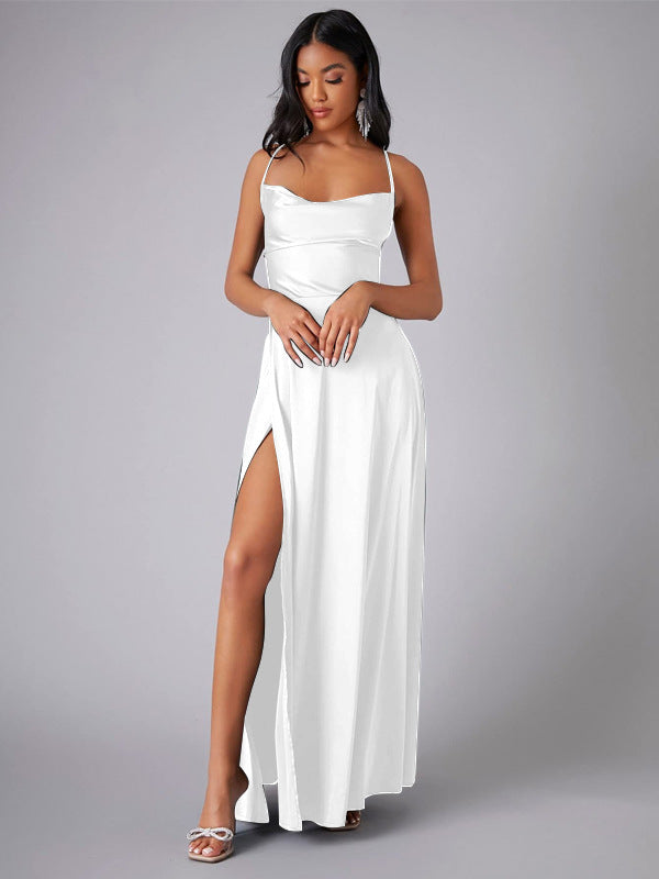 Solid Sexy Special Occasion Dress White