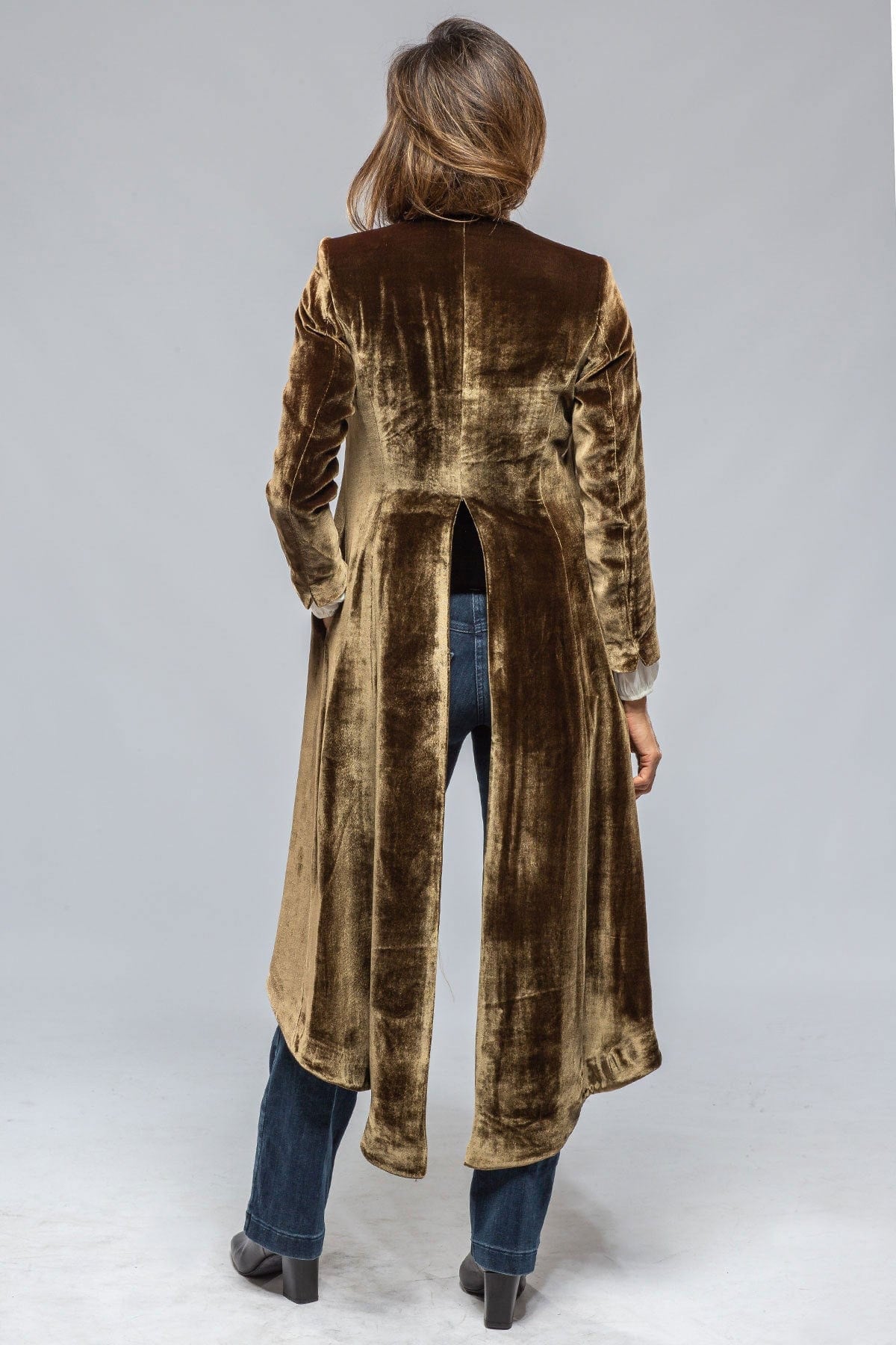 Velvet Long Split Long Coat