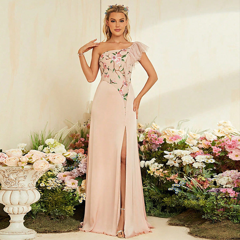 High Slit Backless Sexy Evening Dress Multi