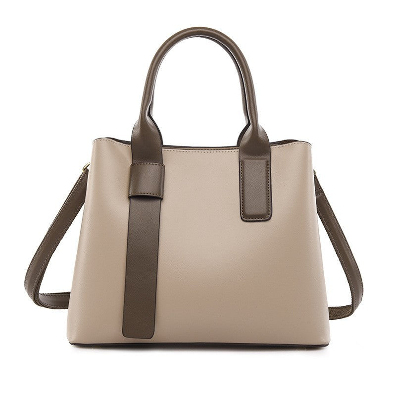 Day to Night Large Handbag Shoulder Bag One Size Light Gray with Brown