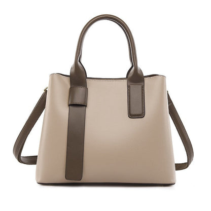 Day to Night Large Handbag Shoulder Bag One Size Light Gray with Brown