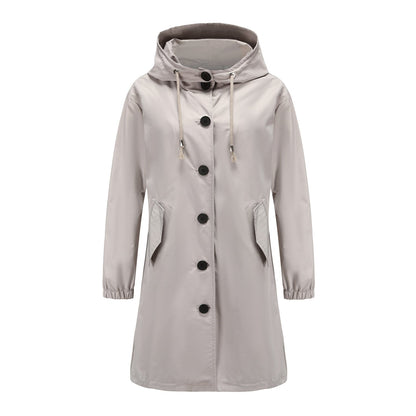 Waterproof Long Parkas Light Gray