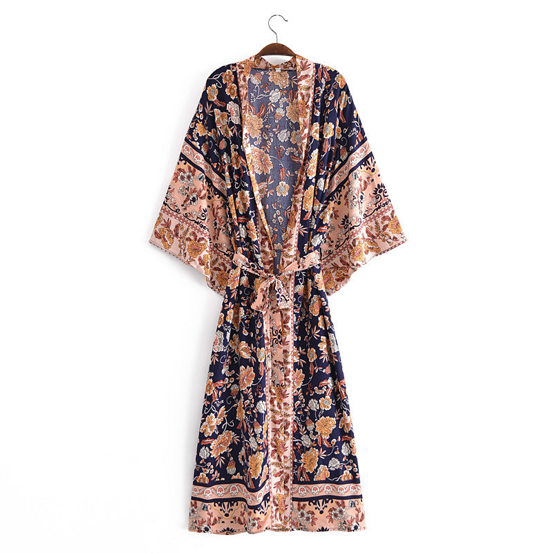 Harper Printed Kimono Cardigan Black
