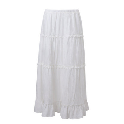 Fashionable French Sweet Sexy Two Piece Suit Summer Women Off Shoulder Tube Top Skirt No Belt White Skirt