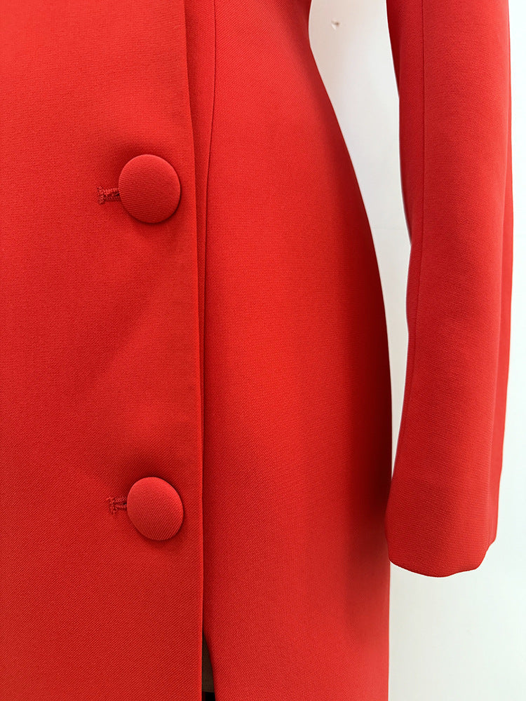 Star Design Slim Trench Coat Dress