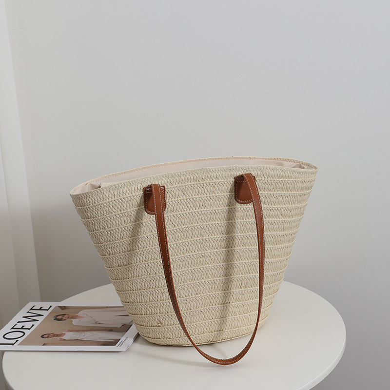 Simple Shoulder Straw Bag Large Capacity Tote Bag
