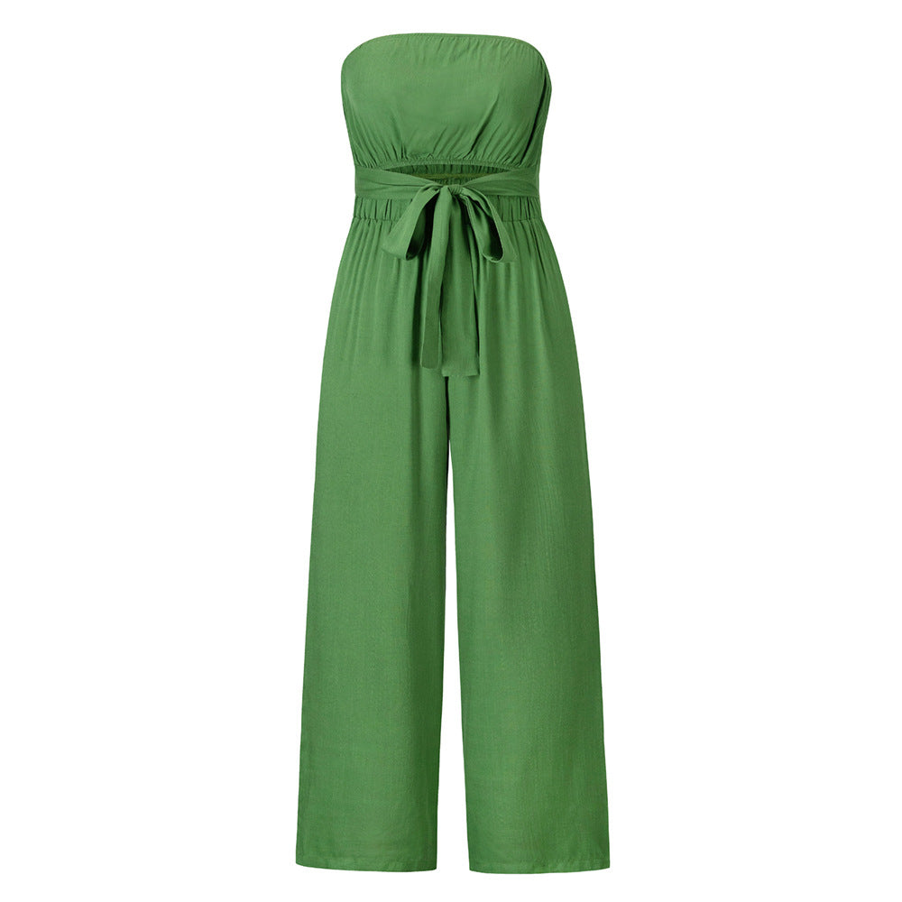 Sexy Backless Slim Fit Jumpsuit green