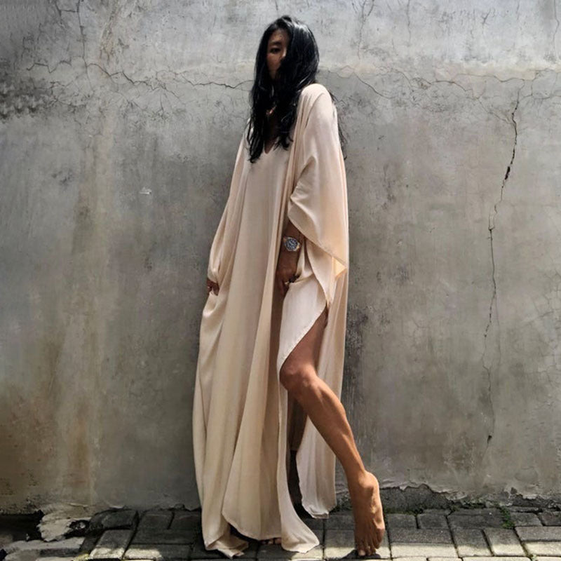 Relax Fit Versatile Solid Color Kaftan