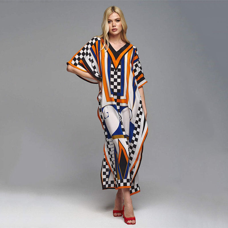 Skylar Vintage Printed Kaftan One Size Geometry
