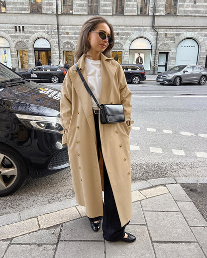Khaki Double Breasted Trench Coat