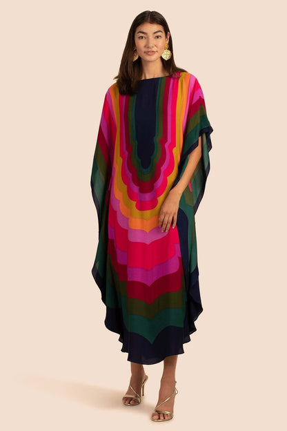 Stella Printed Kaftans One Size Dark Color Stripes