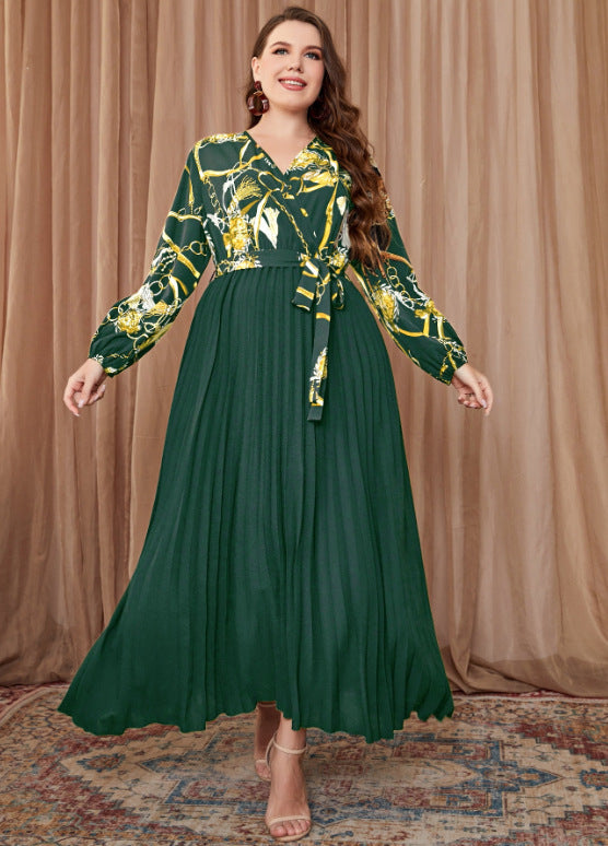 Sonya Long Sleeves Maxi Formal Dress Green