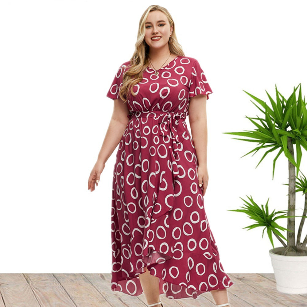 Melanie Day to Night Short Sleeve Dress Red