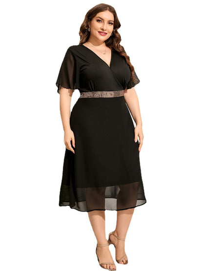 Lorena V-neck Short Sleeve Dress