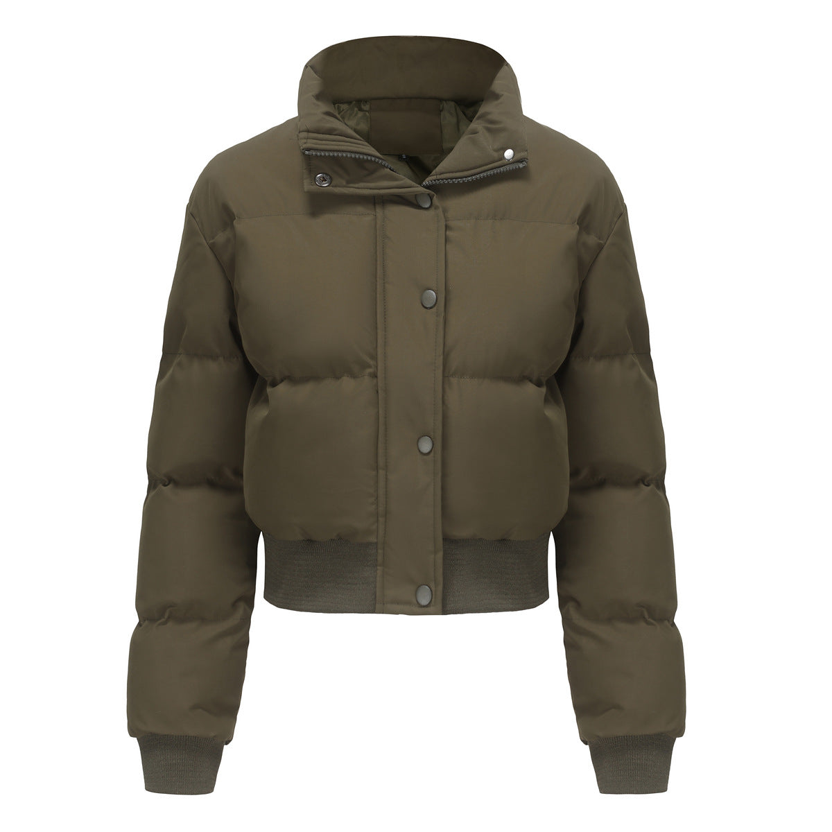 Short Cotton Padded Jacket Army Green