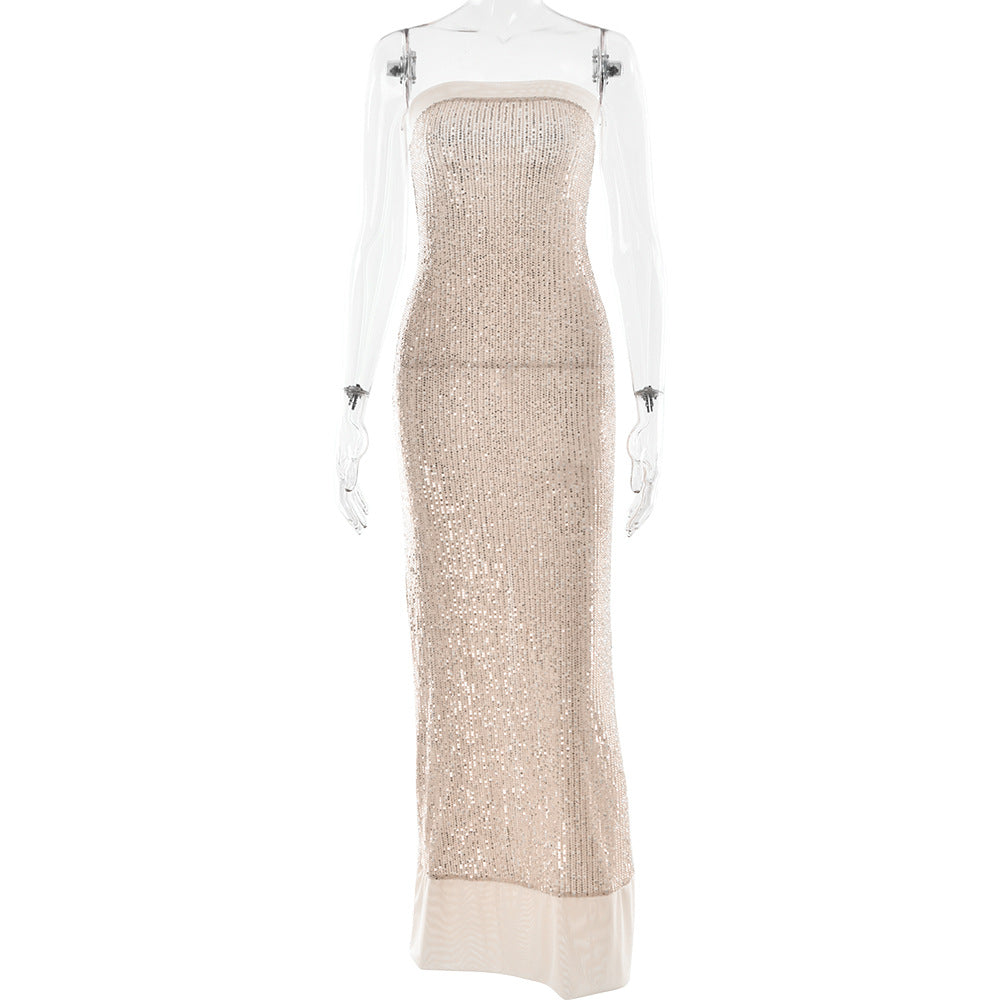 Open Back Strapless Bridesmaid Dress White