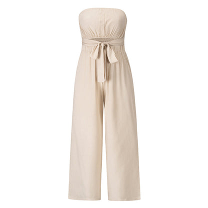 Sexy Backless Slim Fit Jumpsuit apricot