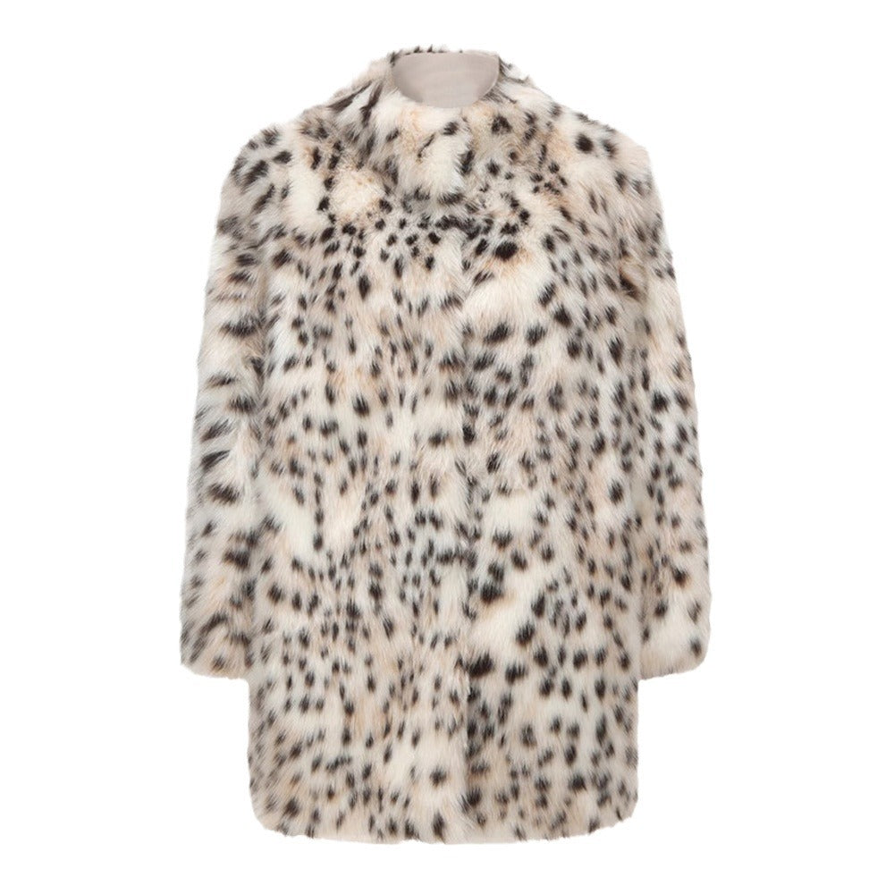 Faux Fur Tigercat Loose Trench Coat