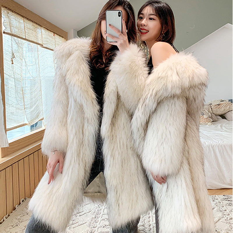 Raccoon Fur Loose Trench Coat