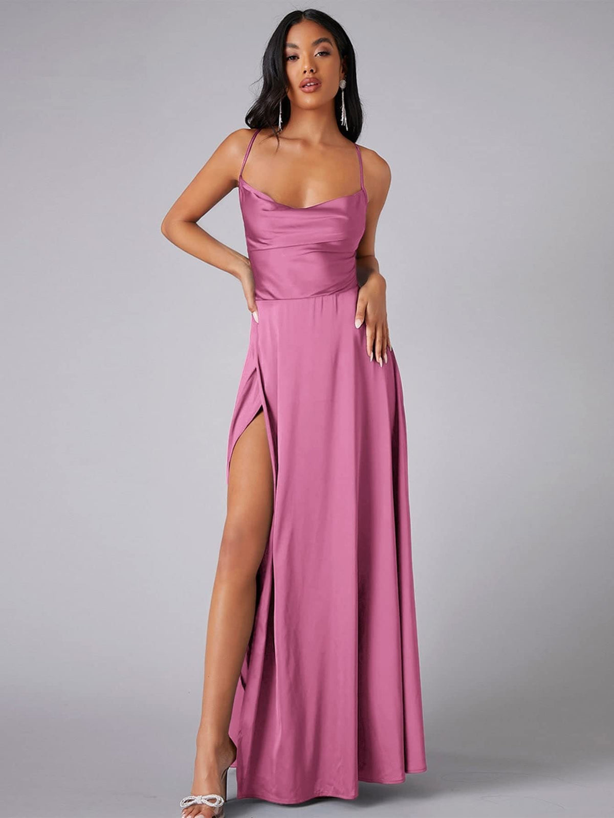 Solid Sexy Special Occasion Dress Pink