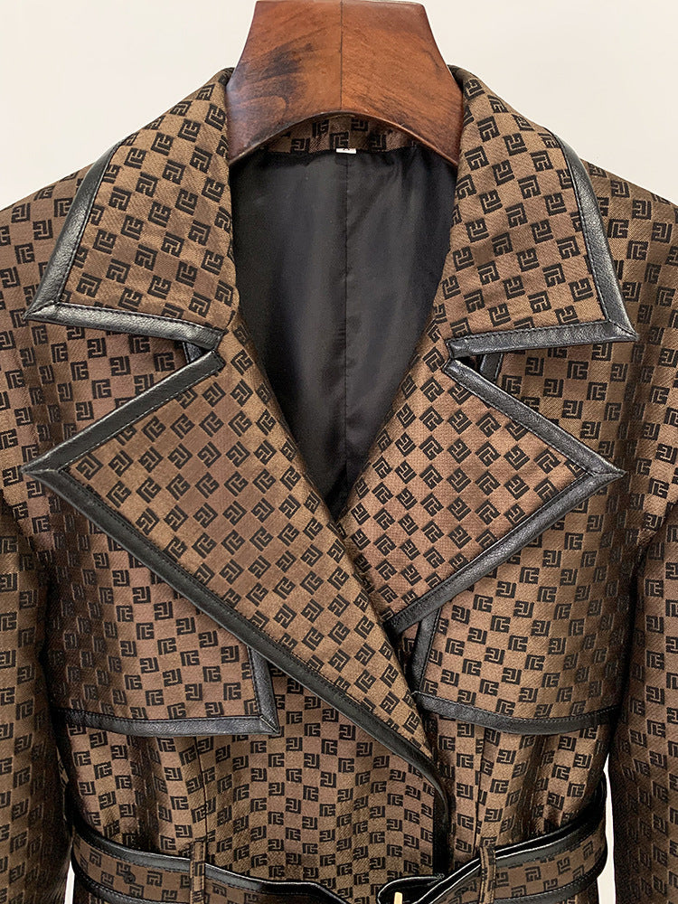 Jacquard Maze Trench Coat