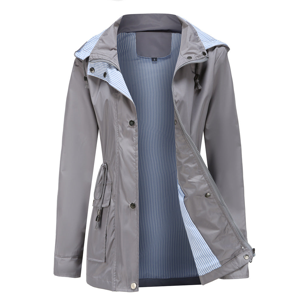 Detachable Hood Windbreaker Fifty Degrees Gray