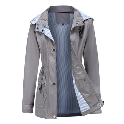 Detachable Hood Windbreaker Fifty Degrees Gray