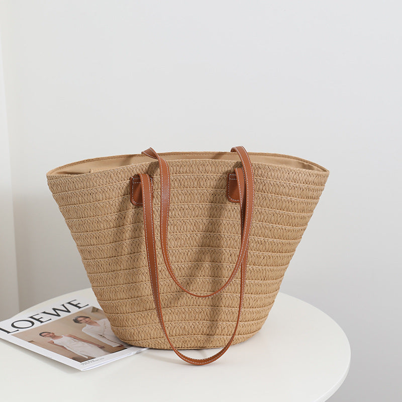 Simple Shoulder Straw Bag Large Capacity Tote Bag