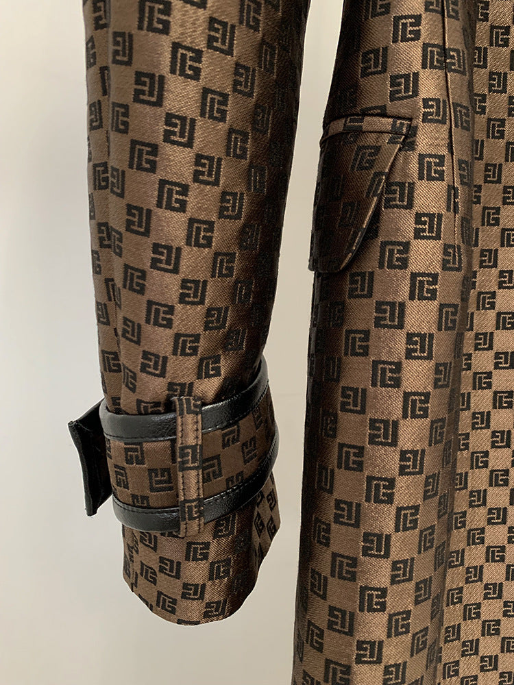Jacquard Maze Trench Coat