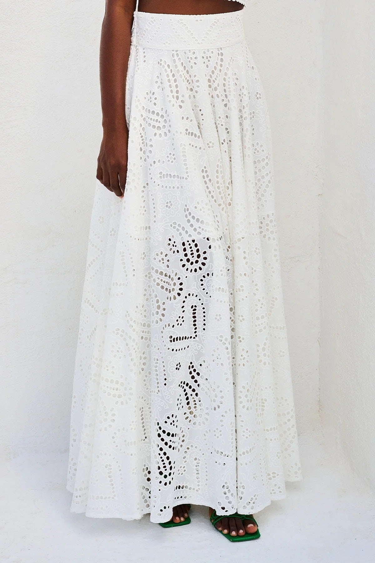 Spring Summer Sleeveless Long Skirt Pocket Set Casual Vacation Loose Two Piece Set Women White Skirt