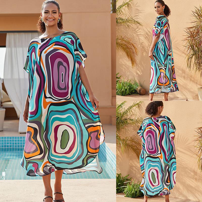 Paula Printed Kaftan One Size Rainbow