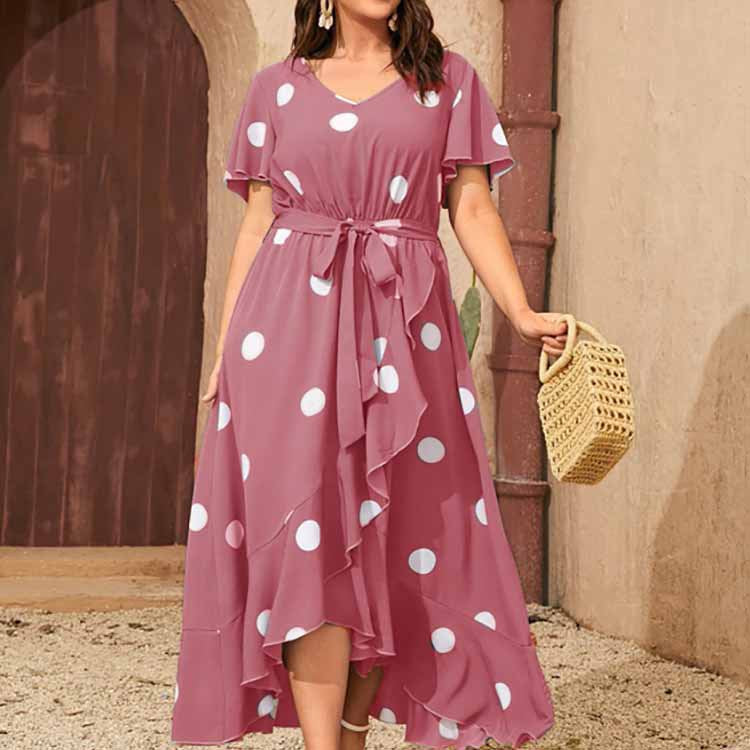 Day to Night Polka Dot Dress Khaki
