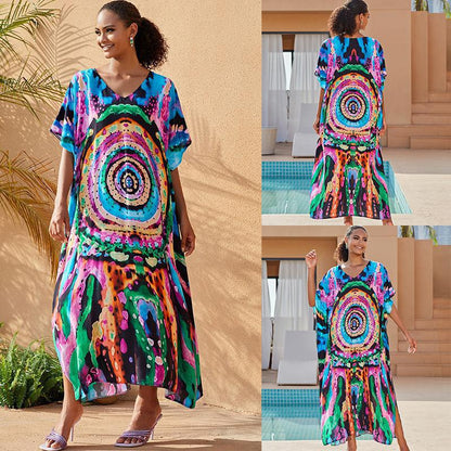 Rabia Gorgeous Print Kaftans One Size Circle