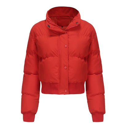 Short Cotton Padded Jacket Red