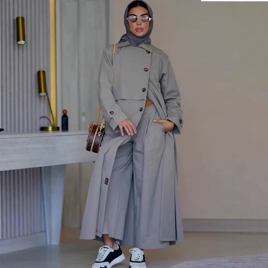 Retro Motorcycle Mid-Length Coat