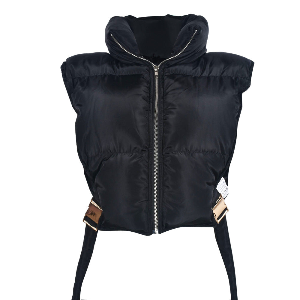 Cotton Padded Zipper Vest Coat