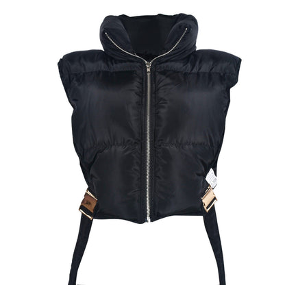 Cotton Padded Zipper Vest Coat